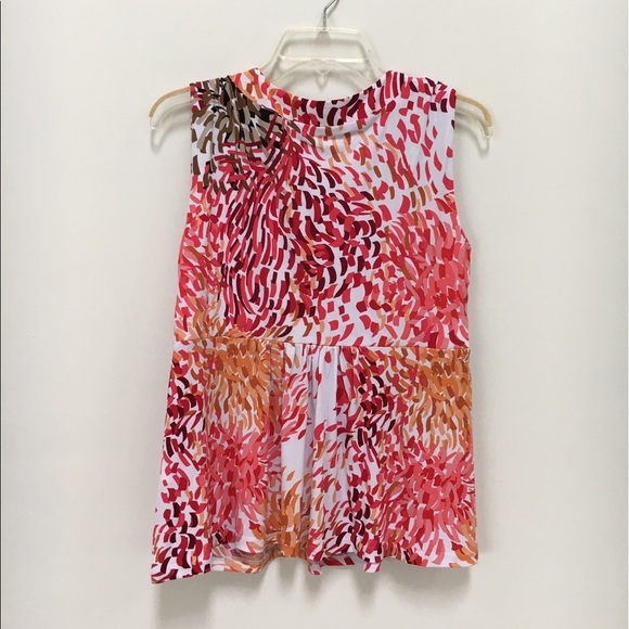 𝅺CALVIN Klein sleeveless shirred blouse. - Picture 2 of 6